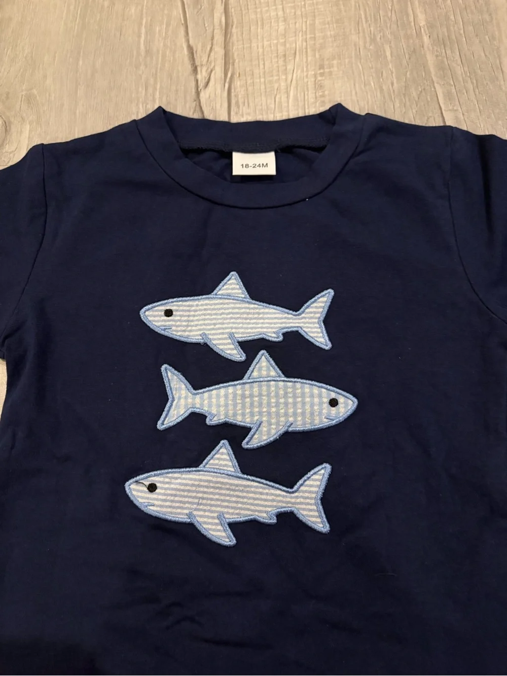 Toddler Boutique Boy Shark Shorts Set..18-24M